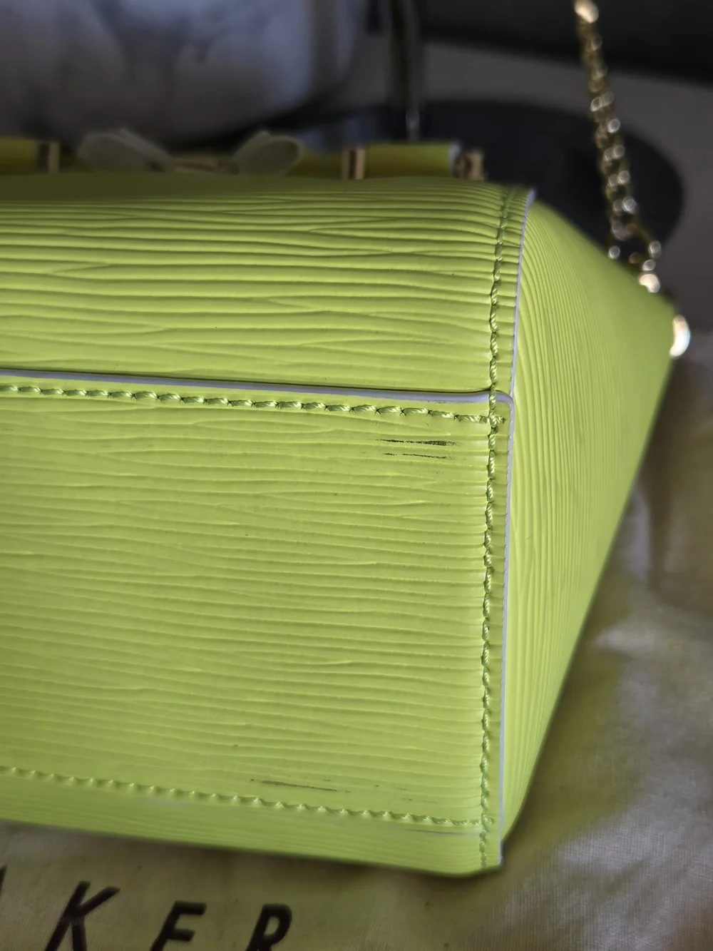 Ted Baker London NWT Bow Micro Leather Tote Bag Neon Yellow Lime Crossbody